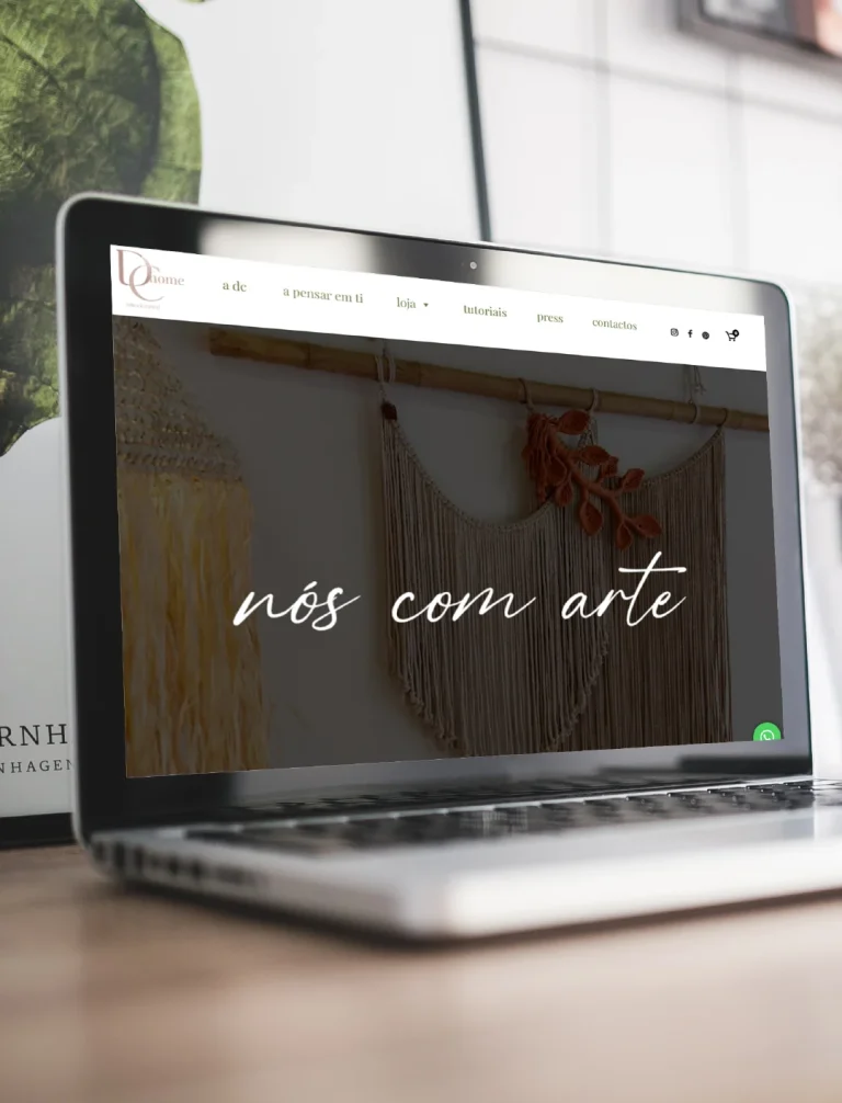 DC - HANDCRAFTED Mockup desktop da loja online DC‑Handcrafted