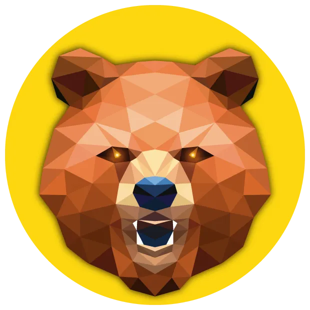 HOME Símbolo de urso low-poly da UNNE DESIGN - Especialistas em criação de identidade visual