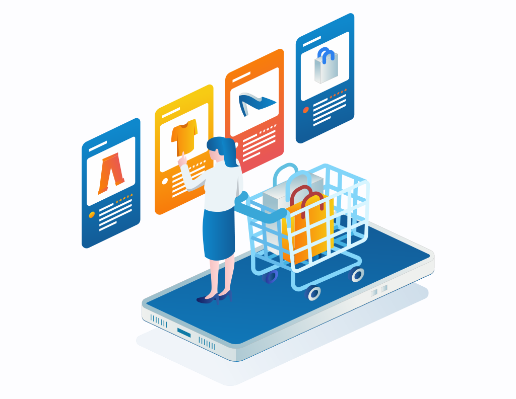 LOJAS ONLINE Pessoa a trabalhar num layout digital com elementos de interface, representando serviços de web design.